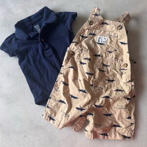 Carter's Navy and Tan Kids Matching Set